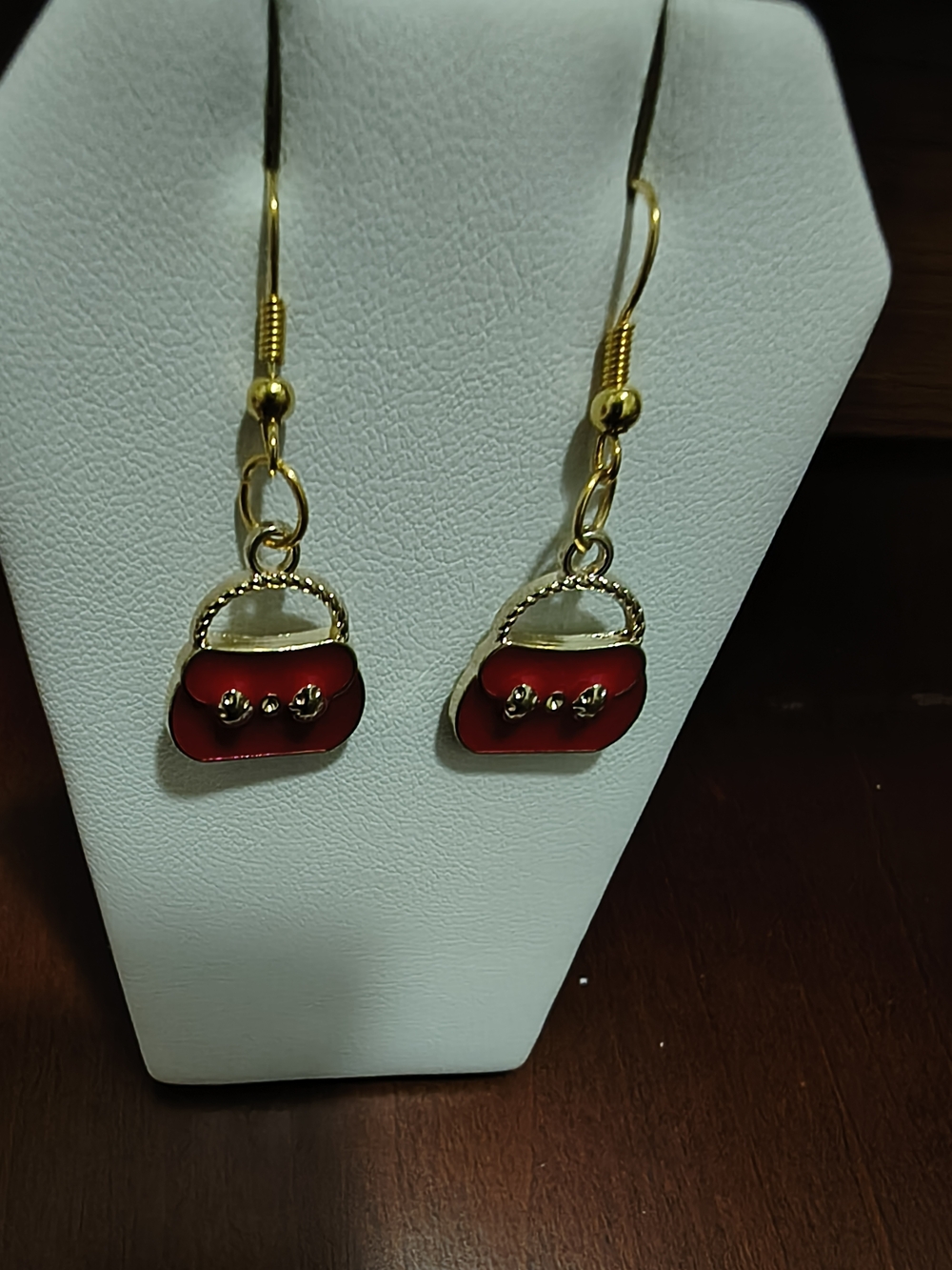 Hand Crafted Red Drop Earrings